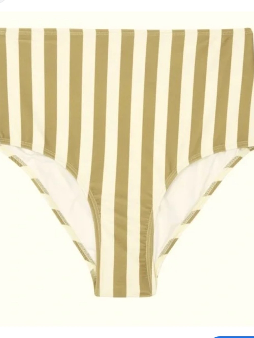 Rylee and Cru High-Waisted Striped Olive Bikini Bottom
